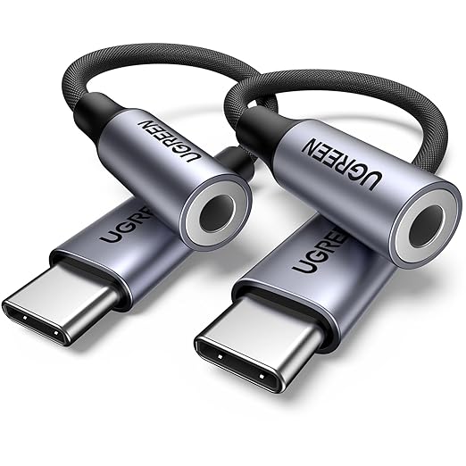 UGREEN 2 Pack USB C to 3.5mm Audio Adapter Type C to Headphone Aux Jack Dongle 24bit/96kHz HiFi DAC Cable Cord Compatible with iPhone 17 16 Pro Max/16 Plus, iPad, Galaxy S25 S24 Ultra, Pixel 10, Grey