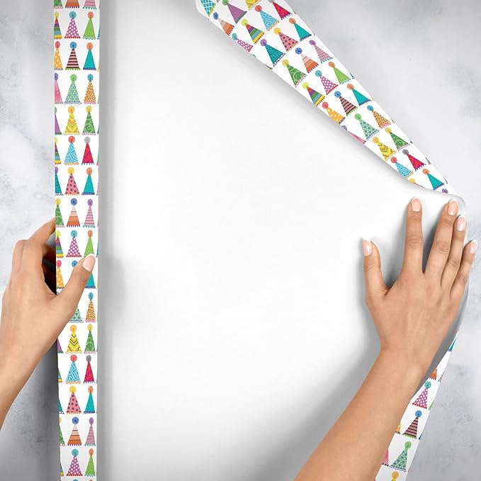 Jillson Roberts Bulk Gift Wrap, Everyday Gift Wrapping Supplies, Party Hats, Full Ream 833 feet x 30 inches