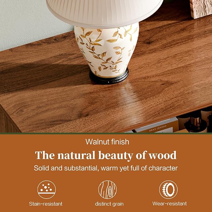 Chrangmay Modern Chest of Drawers with 9 Drawers,Deep Drawers,Clothes Organizer,Large Storage Cabinet for Living Room, Bedroom,Hallway,with Anti-Tipping Device, Walnut.