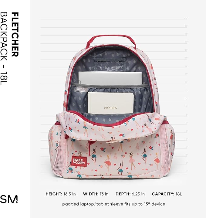 Simple Modern Large Kids Backpack for School Girls and Boys | Elementary Backpack for Teen | Fletcher Collection | Kids - 16" tall | Confetti