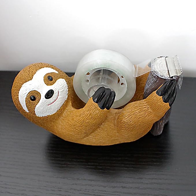 Sloth Tape Dispenser, Cute Desk Tape Holder, Fun and Functional Office Tape Cutter with High Toughness Material, Decorative Tape Dispenser for Home School Office Stationery