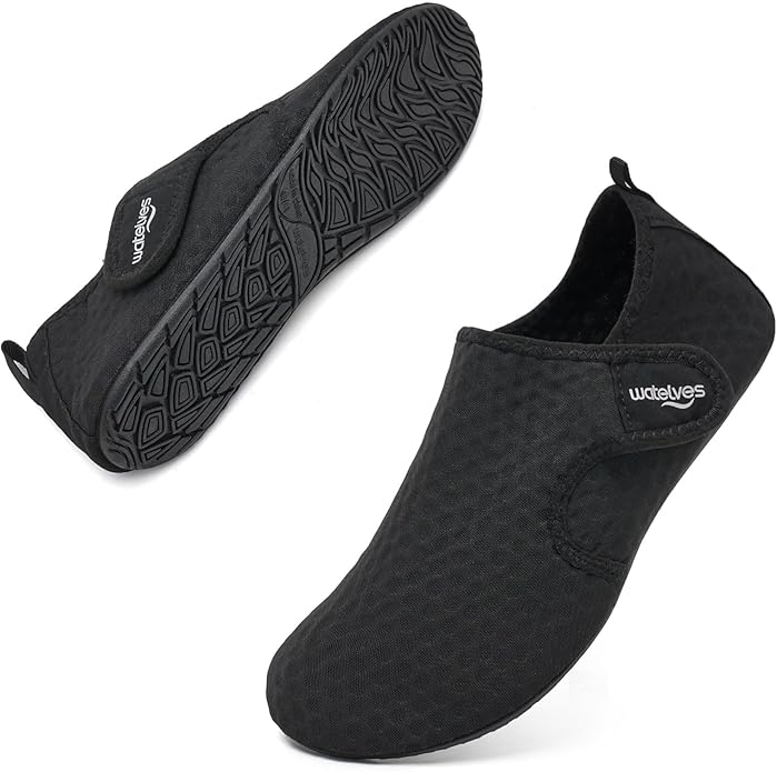 WateLves Water Shoes for Women Men Swim Beach Aqua Socks Quick Dry Barefoot House Slippers Travel Shoes with Adjustable Magic Tape for Pool Diving Boating Yoga Surf