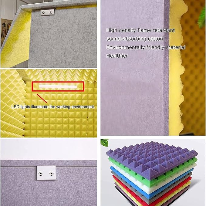 Sound Proof Foam Panels, Sound Proof Foam, Sound Proof Booth, Desktop Soundproof Cover,self Made Sound Recording Studio,Vocal Sound Absorbing Shield,for Studio Desk,Recording Booth,Yellow