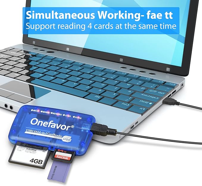SmartMedia Cards Reader Writer, All-in-1 USB Universal Multi-Card Memory Cards Reader for Windows, Mac, Linux (Card Reader + iPhone Adapter)