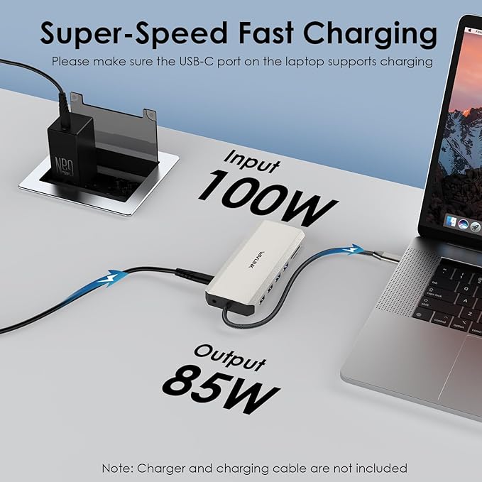 WAVLINK USB C Laptop Docking Station Dual Monitor for Dell/Lenovo/HP/XPS, USB-C Hub Multiport Adapter Dongle Dock with 2 HDMI, DisplayPort, Ethernet Hub, 85W Power Delivery, SD Card Reader, Audio