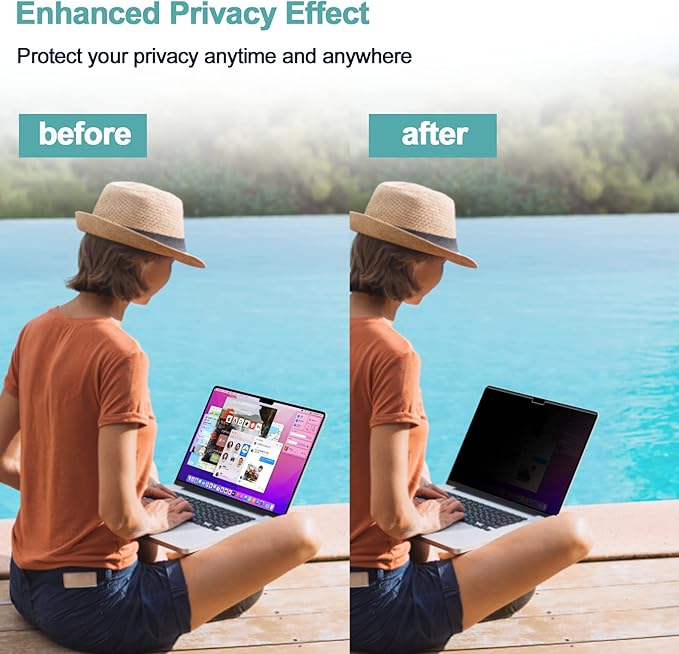 Privacy Screen MacBook Pro 14 Inch (2021-2025, M1, M2, M3, M4, M5, Pro, Max), Magnetic Removable Matte Anti Blue Light Glare Filter 14in Privacy Screen Protector Compatible with Mac Pro 14.2" Laptop