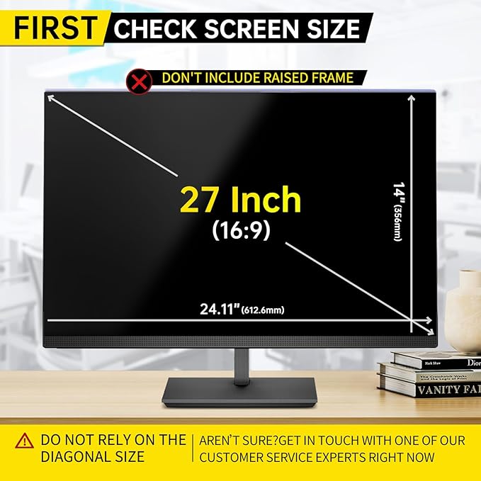 DEJIMAX 〔2-Pack〕 27 Inch Computer Privacy Screen Filter for 16:9 Monitor, Anti-Blue Light, Anti-UV Blue Light Blocking Removable Privacy Protector Shield, Hanging Type
