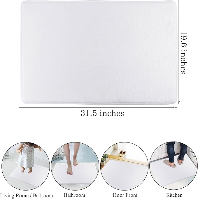 LB Black and White Marble Bath Mat for Bathroom- Funny Fuck It Just Get Naked Non Slip Doormat- Modern Geometric Absorbent Memory Foam Living Room Bedroom Door Front Floor Area Rugs,31.5x19.6 Inch