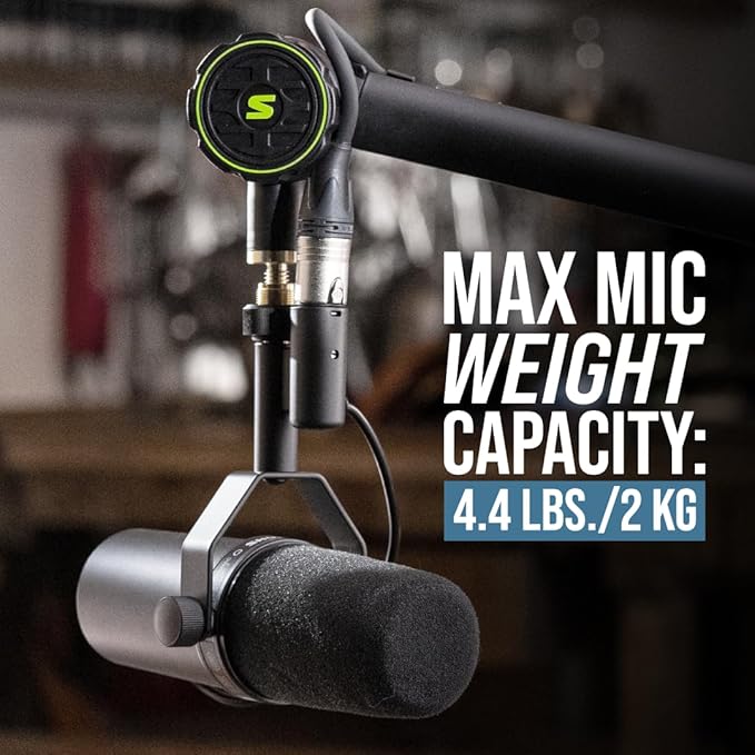 Shure by Gator Deluxe Articulating Desktop Podcasting Mic Boom Arm with Cable Management Channel; (SH-BROADCAST1)
