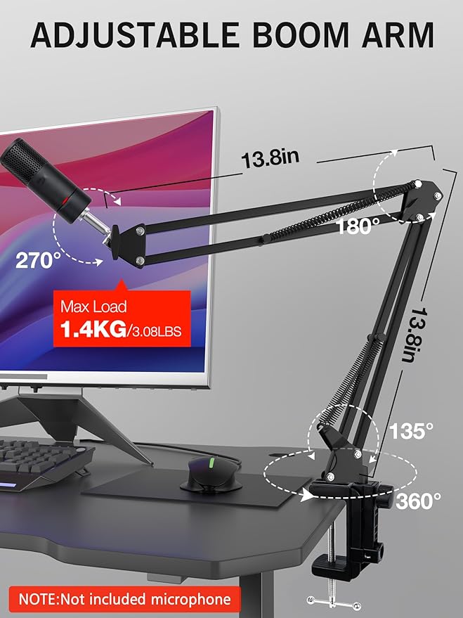 SUNMON SoloCast 2 Mic Arm with Pop Filter Windscreen - Gaming Microphone Stand Compatible with SoloCast 2, Mic Stand with Foam Cover