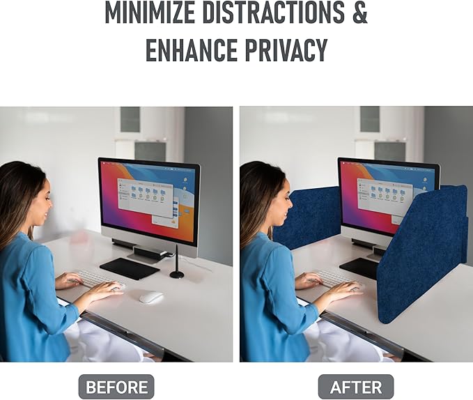 29.1"x22.8"x1.2" Acoustic Desk Divider, Sound Absorbing, Freestanding Soundproof Privacy Panel, Reduce Noise, Increase concentration, Made from High Quality Polyester (Azure)