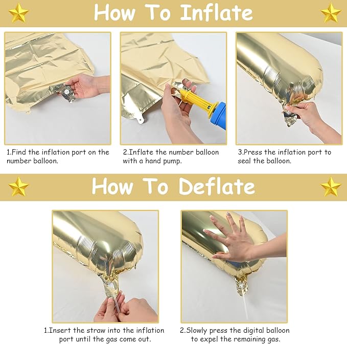 Champagne Gold Balloon Number 5, 40 Inch Large Self Inflating Foil Number Balloons 0-9, Light Gold Digital 5 Helium Balloon for 5th Girls Boys Women Birthday Party Graduation Anniversary Decorations