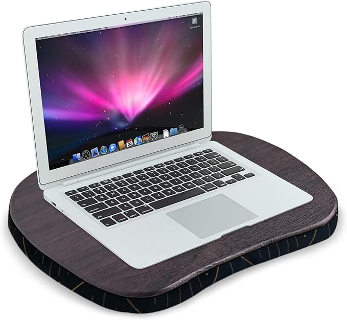 Jasenna Lap Laptop Desk - Portable Lap Desk with Pillow Cushion, Fits up to 15.6 inch Laptop for Home Office Students Use as Computer Laptop Stand, Book Tablet(1-Dark Grey)