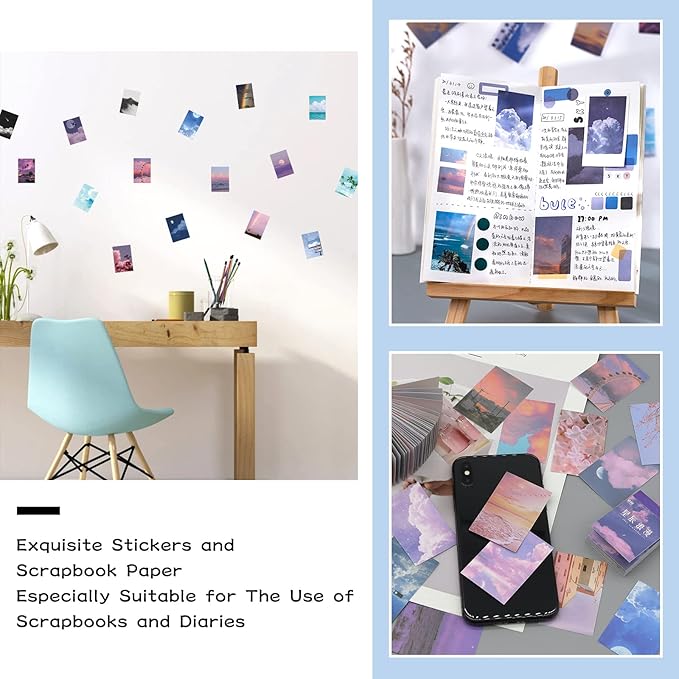 450 Pieces Washi Sticker Set, 9 Set Scrapbooking Diary Planner Album Diary Notebook, Scrapbooking Sticker Journaling Supplies for DIY Arts and Crafts Card Making Laptop Decoration