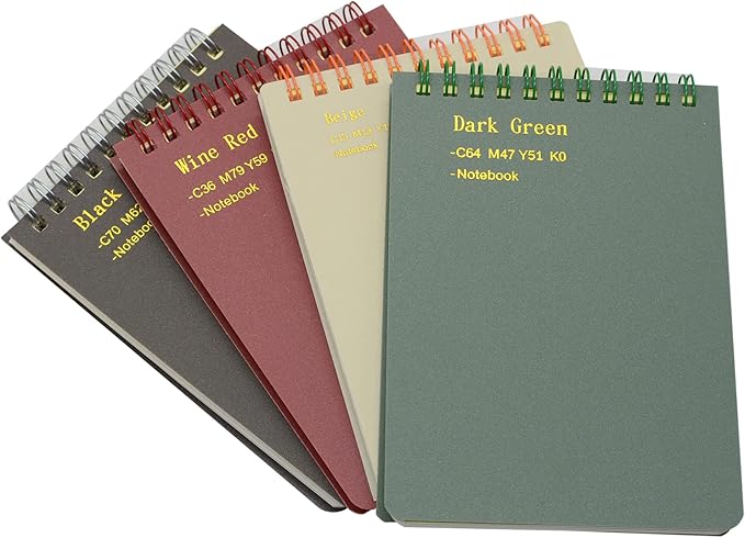 Yansanido Top Bound Spiral Notebook, 8 Pcs 4 Color A6 Size Thick Plastic Hardcover 7mm College Ruled Paper 80 Sheets (160 Pages) Journal for School and Office Supplies (8 Pcs A6)