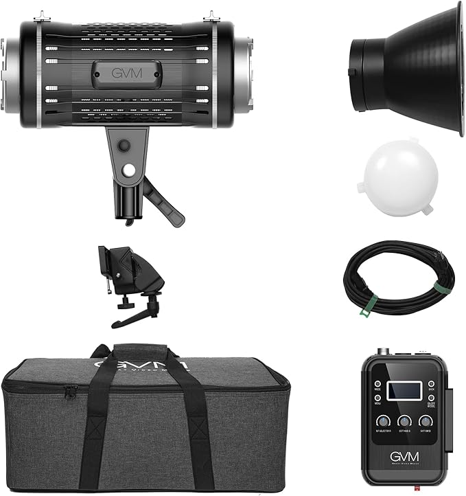 GVM Led Video Light RGB+Bi-Color Double Sided Daylight Balanced COB Light 77600 lux/0.5m CRI97+ 12 Built-in Lighting Effects App Control 2700K-7500K Photography Lighting (100W)