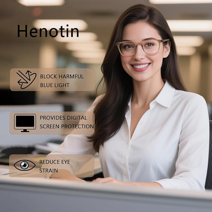 Henotin 3-Pack Blue Light Blocking Reading Glasses,Spring Hinge Computer Readers for Men Women,Anti UV Ray Filter Eyeglasses (Mixed Color-3, 0.00, Diopters)