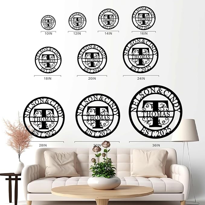 Personalized Metal Family Wall Decor Last Name Signs Welcome to Our Home Outdoor Wall Art Wedding Gifts Personalized Family Name Sign Anniversary Wedding Gifts for Couples 2025 Women,Wife, Parents, Housewarming