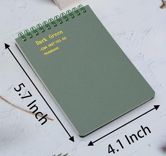 Yansanido Top Bound Spiral Notebook, 8 Pcs 4 Color A6 Size Thick Plastic Hardcover 7mm College Ruled Paper 80 Sheets (160 Pages) Journal for School and Office Supplies (8 Pcs A6)