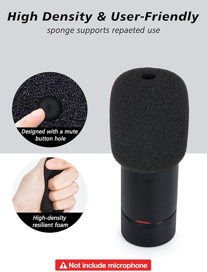 SUNMON SoloCast 2 Microphone Pop Filter Windscreen - Noise Reduction Gaming Mic Foam Covers, Mic Foam Cover Pop Filter