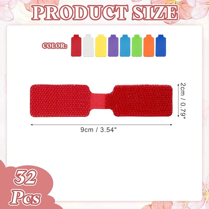 PATIKIL 3.5 x 0.8 Inch Cable Labels, 32 Pcs Electronic Cable Identification Tags Nylon Write on Wire Labels Rectangle Cord Tags Labeling for Electronics Management, Multicolored