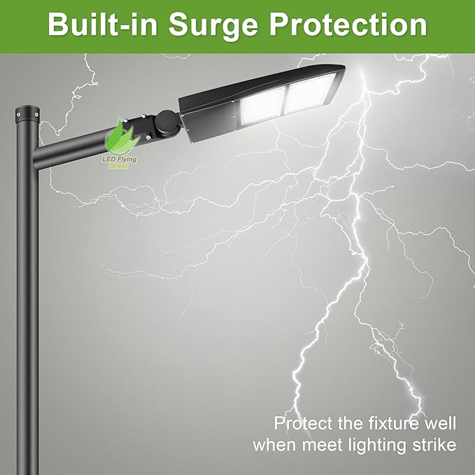 200W LED Parking Lot Pole Lights, Dimmable LED Shoebox Lights, 20KV Surge Protector Built-in 27000LM 600W Equiv. Outdoor Commercial Area Road Lamps, DLC UL Approved 5000K Daylight 100-277VAC