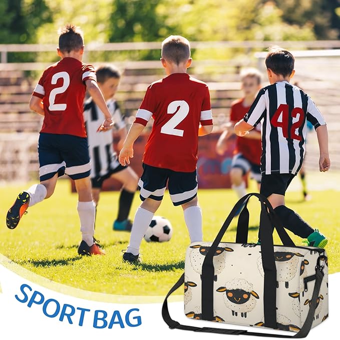 Cartoon Sheep Travel Duffle Bag for Women Men, Overnight Weekender Bag, Carry on Tote for Sport Gym