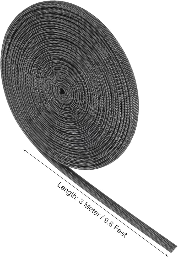 uxcell Insulation Cable Protector,3mm/0.12 Inch-3m/10 Feet High Temp Fiberglass Sleeve Black