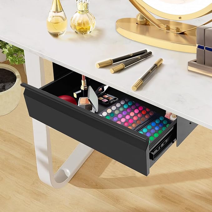 LEYSRIS 17.7" Lx9 W Under Desk Storage Drawer, Black Sliding Pull-Out Drawer for Sit Stand Workstation
