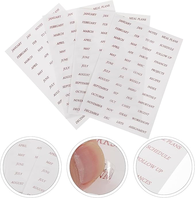 GALPADA 4 Sheets Rose Gold Foil English Phrase Stickers for Scrapbooking Journaling Monthly Planner Decoration Transparent Pet DIY Decals for Diaries and Photo Albums Creative Stationery