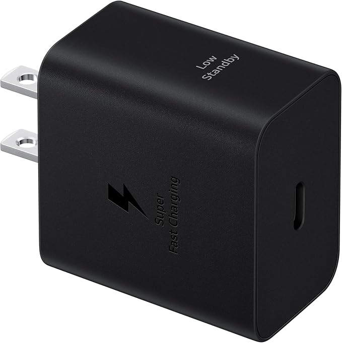 SAMSUNG 45W Wall Charger Power Adapter with Cable Included, Super Fast Charging for Galaxy Phones, Tablets and USB Type C Devices, Low Standby Power Consumption, EP-T4511XBEGUS, Black