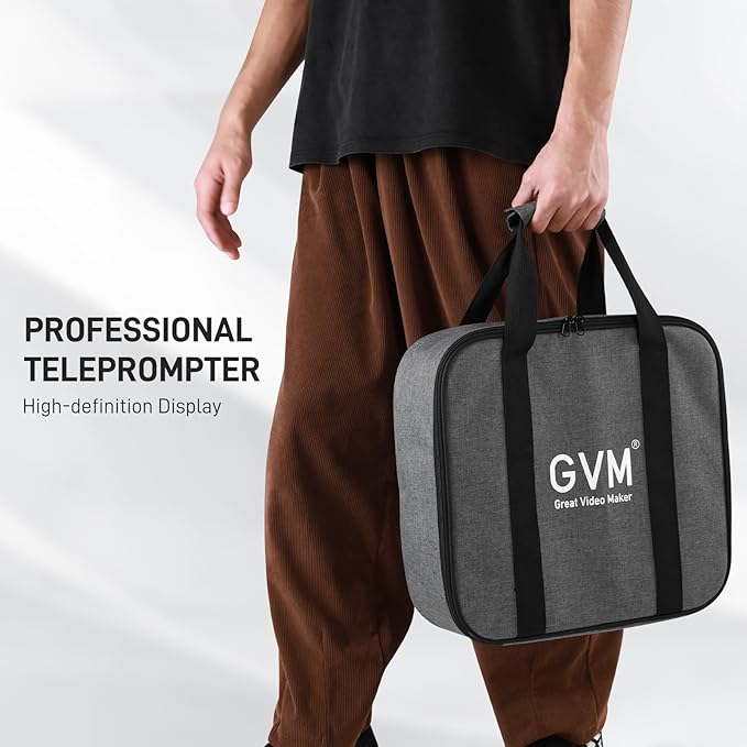 GVM 12" Teleprompter kit with Remote Control & App, Collapsible Teleprompter for iPad Tablet Phone DSLR Camera, Prompter with Carry Case, HD Refective Display, for Video Recording/Vlogger
