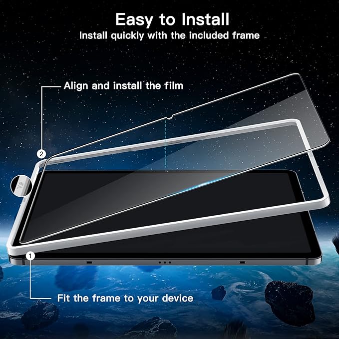 JETech Screen Protector for Samsung Galaxy Tab S8 2022 / Tab S7 2020 11-Inch (SM-X700/X706/T870/T875/T878) with Easy Installation Frame, Tempered Glass Film, HD Clear, 2-Pack