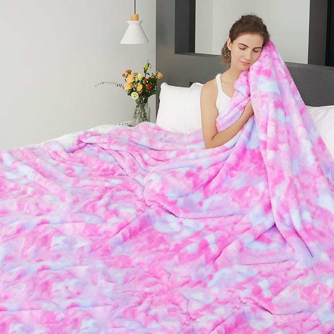 MUGD Lightweight Blanket Fleece Big Blanket Fuzzy Throw Blanket for Bed Queen Size