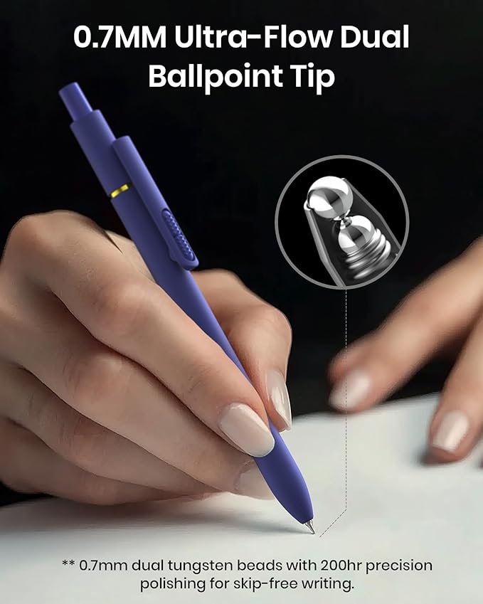 Hiacry 8 Pcs Gel Ink Pens, 0.7mm Fine Point for Smooth Writing Journaling Aesthetic Pens, Black Quick-Dry Long Lasting Fidge Pens, Cute School Office Supplies Gifts for Women （Vintage Black Ink）