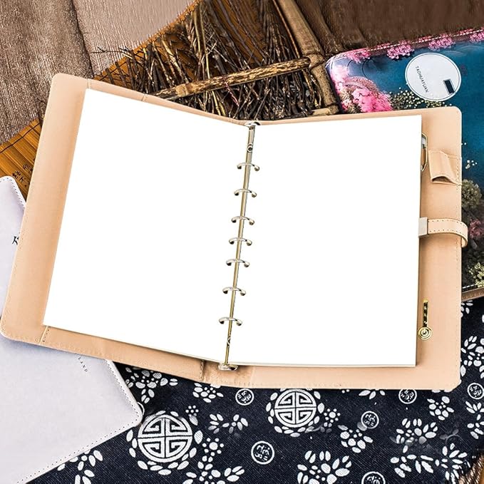 A5 Blank Refill Paper - 100 Sheets/200 Pages Loose Leaf Paper for Filofax Planner, Organizer, Binders, 7-Hole Punched, 100gsm Blank Paper, 5.8" x 8.3 "