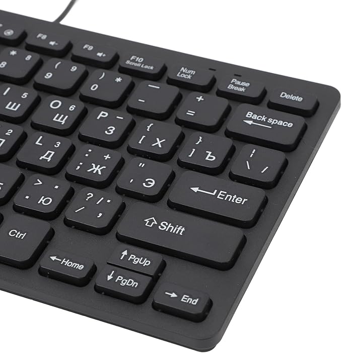 SENECESLI 78 Key Ultra Slim Language Keyboard, Russian Arabic English Bilingual Keyboard, Wireless Bluetooth, Travel Portable for Tablets Laptops Phones (Russian)
