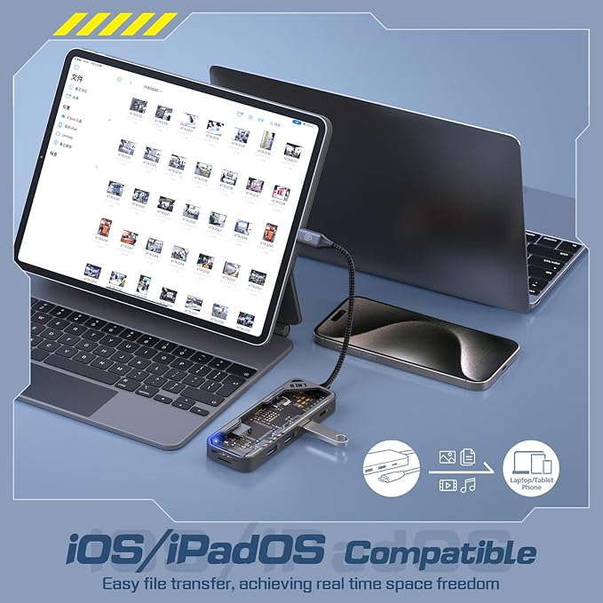 MicroPack USB C Hub 8 in 1, 100W PD Charging, 4K@60Hz HDMI, 3 USB 3.2 GEN1 5Gbps, TF/SD Card Reader, Gigabit Ethernet, Multi-Port Adapter Docking Station for MacBook ProAir iPad Laptop Type C Devices
