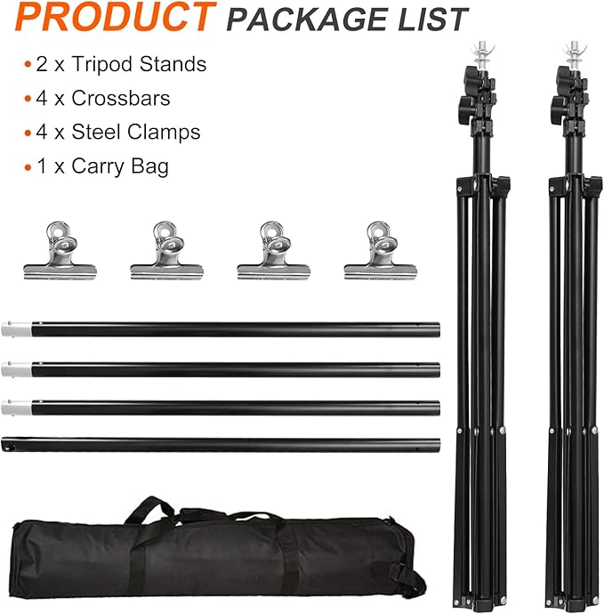 iMounTEK Photo Video Studio 6.56ft x 9.84ft Backdrop Stand Photographic Studio Adjustable Photo Backdrop Stand Kits with a Carrying Bag Photo Backdrop Stand for Parties/Birthday/Wedding