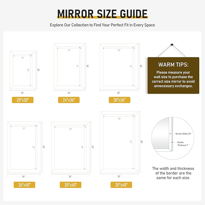 CULER Rustic Wood Wall Mirror for Bathroom,Rectangle Large 30 x 40 inch Hanging Vanity Black Mirrors with Wooden Frame for Living Room,Bedroom,Entryway(Dark Walnut)
