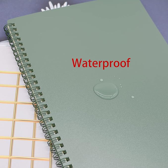 Yansanido Spiral Notebook, 4 Pcs A5 Thick Plastic Hardcover 7mm College Ruled 4 Color 80 Sheets -160 Pages Journals for Study, Work, Travel and Notes (A5, 4 Pcs Dark Color 2)
