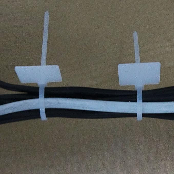 Nylon Marker Cable Ties 300PCS White Self-locking Wire Zip Ties Cable Mark Tags Label Tie Straps Nylon Power Marking Label