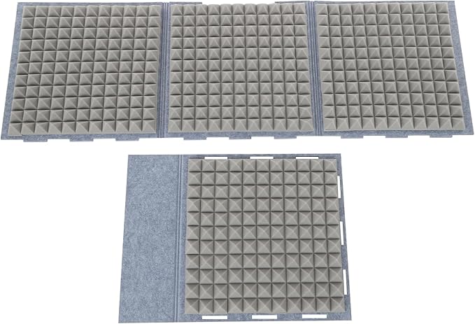 Portable Recording Isolation Booth, 60*60*60'' Desktop Soundproof Cover, Foldable Acoustic Soundproof Shield with Double-Layer Sponge & Polyester Panels for Home Studio Podcasting and Live Streaming