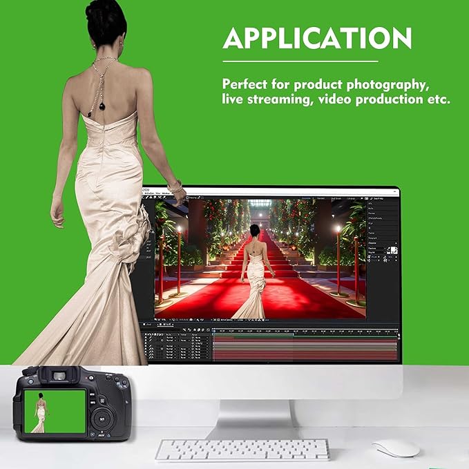 Green Screen Backdrop, Product Photo Backdrop for Photoshoot, Photography Background for Streaming Video Studio 10x10ft