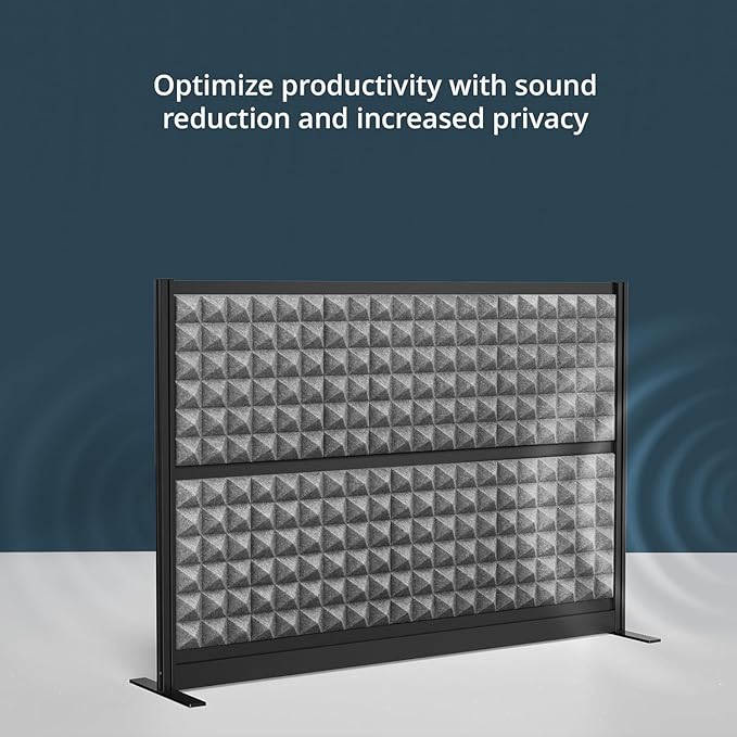 Stand Up Desk Store Studio Modular Wall and Sound Absorbing Room Divider | Sound Dampening Acoustic Panels for Office Cubicle | Noise Reduction and Noise Canceling Office Partition (70'' x 48'')