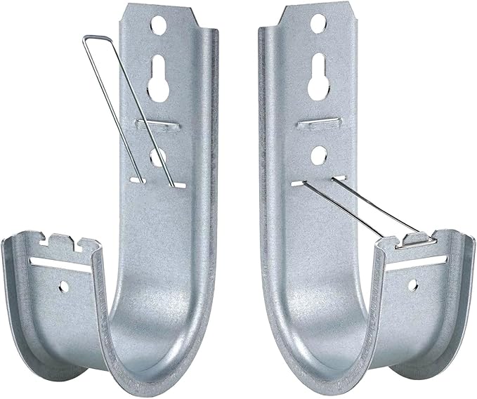 KUAGINZUHE 50 Pack 2-Inch Galvanized Steel Cable Support J-Hooks with Retainer Clips - Heavy Duty Wall Mount Cable Management Hooks for Structured Cabling & Organization