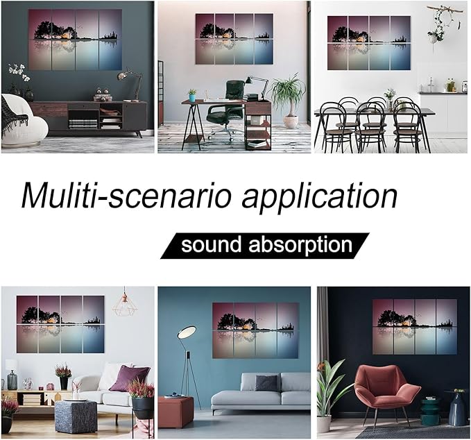 YPY Acoustic Panels Soundproof Wall Panels: Sound Absorbing Panel Wall Soundproofing Panels Decorative Recording Studio Acoustical Treatments 8 Pack 48x32 Inches