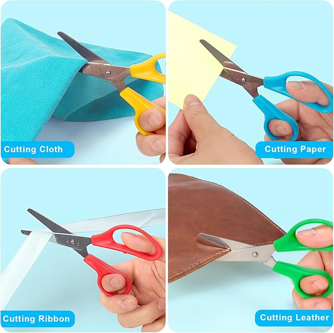 Toidgy 180 Packs Kids Scissors, 5 Inch Scissors Bulk for School, Blunt Tip Scissors for Kids Student Teacher, Safety Scissors for Preschool Classroom Office Home, School Supplies Craft Cutting Paper