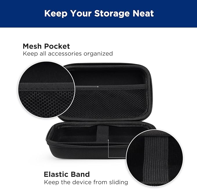SUPVAN E11 Nylon Hard Protective Travel Case, Waterproof Shockproof Scratch Resistant Carrying Case for E11 Label Maker and Tapes, External Hard Drive, Power Bank, Cell Phone, Cable