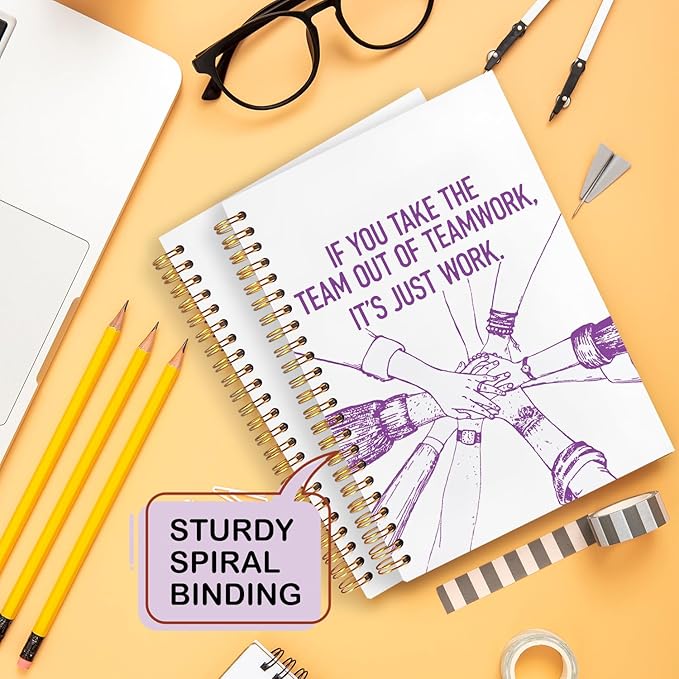 Yhtrg Welcome to the Team Gifts Spiral Notebooks, Gifts for Team Members at Work, Teams Appreciation Gift for Employees, Purple Journal Notebook for Women Men Coworkers, 5.5x8.3 Inch